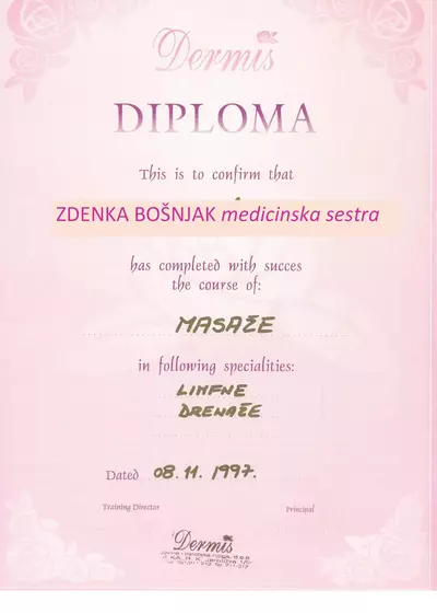 Certifikat Praktike Pollak za limfnu drenažu